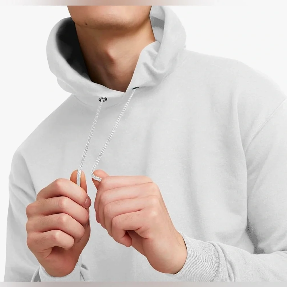 Hanes Men’s EcoSmart Fleece Hoodie l White l M - Picture 2 of 9